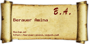 Berauer Amina névjegykártya